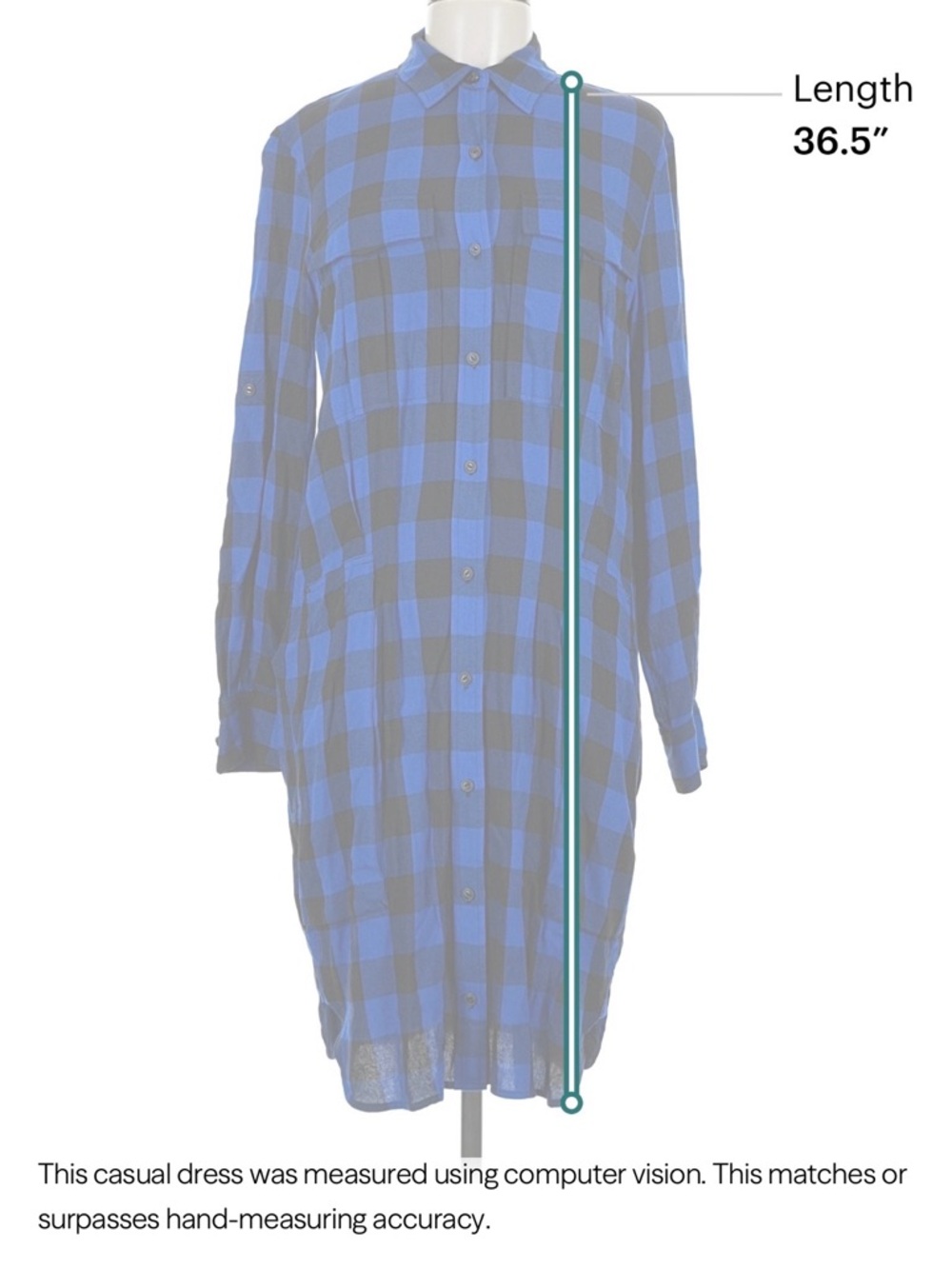 *NWT rag & bone Blue & Black Plaid Button-Down Womens Shirt Dress Size M - Picture 7 of 7